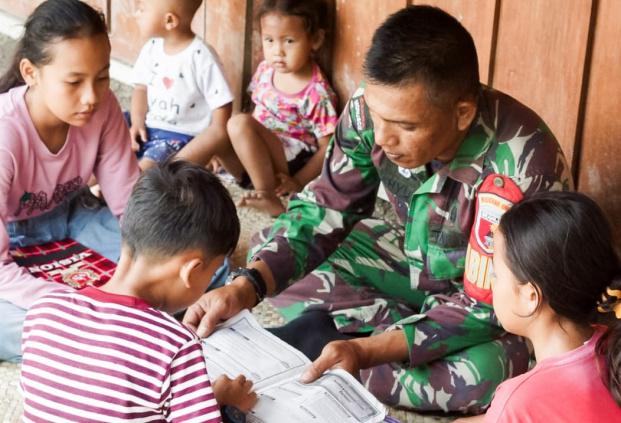 Satgas TMMD 120 Kodim Bojonegoro Motivasi Belajar Generasi Muda Untuk Pembinaan&nbsp;Karakter
