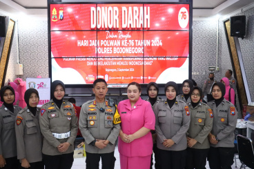 Peringati Hari Jadi ke-76, Polwan Polres Bojonegoro Gelar Donor&nbsp;Darah
